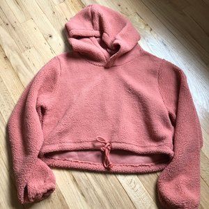 Fuzzy cropped hoodie